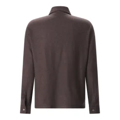 Maurizio Baldassari Overshirt aus Kaschmir-Mix braun Hemdjacke