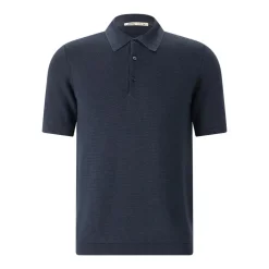 Maurizio Baldassari Poloshirt aus Baumwollstrick dunkelblau Poloshirt