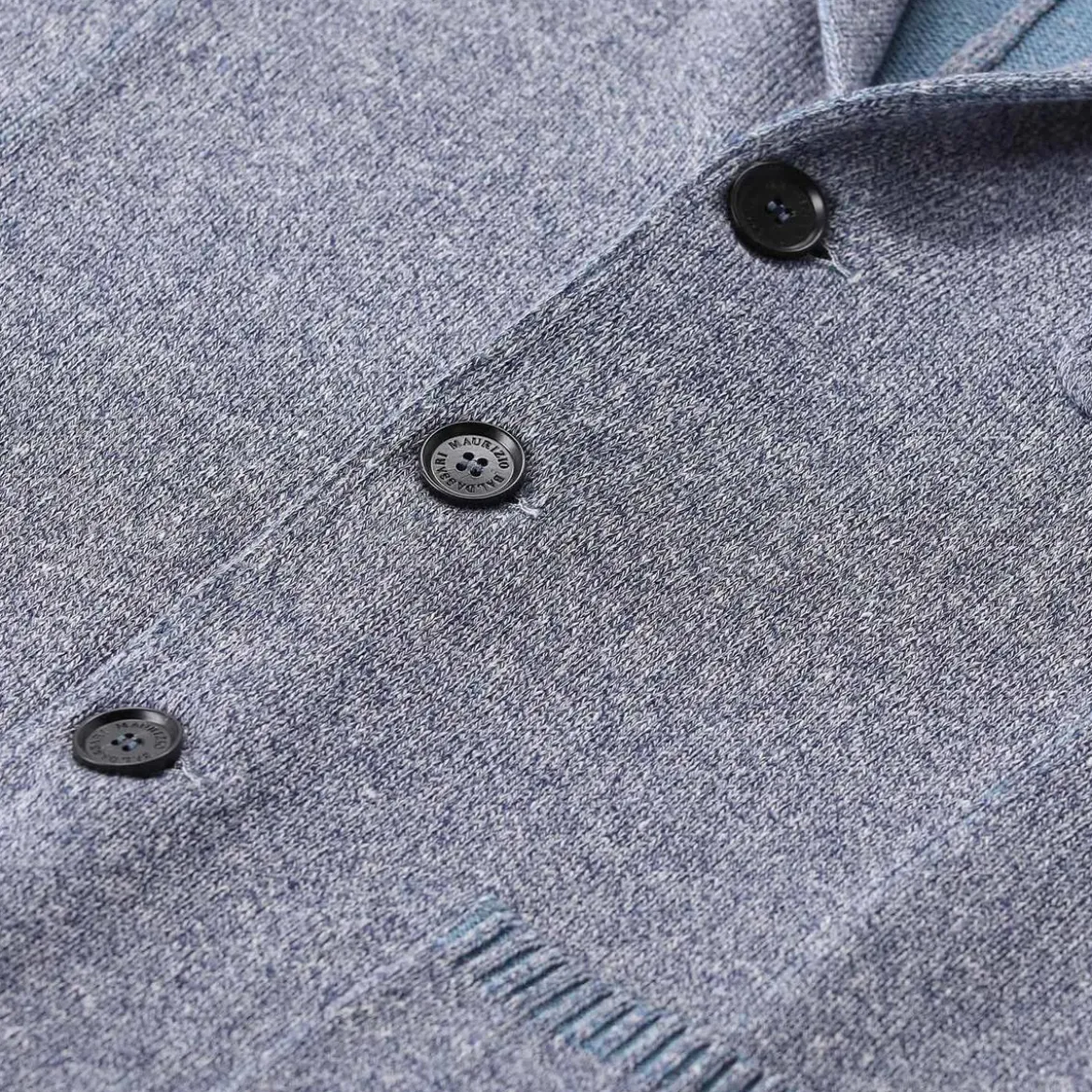 Maurizio Baldassari Strickjacke mit Seide blau Anzugjacke