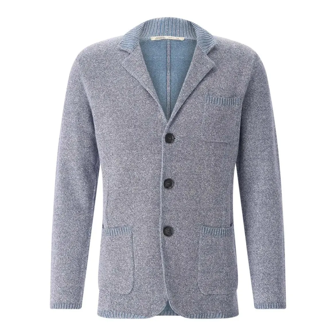 Maurizio Baldassari Strickjacke mit Seide blau Anzugjacke