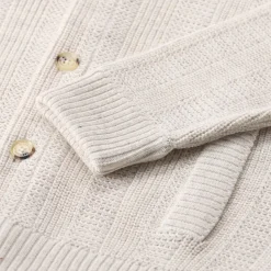 Maurizio Baldassari Strickjacke aus Leinenmix weiß Strickjacke