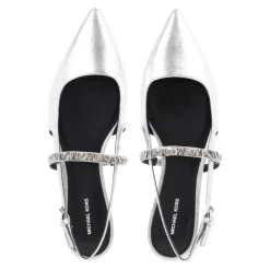 MICHAEL Michael Kors Dina Flex Sling Flat Silver Ballerinas