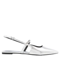 MICHAEL Michael Kors Dina Flex Sling Flat Silver Ballerinas