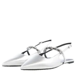 MICHAEL Michael Kors Dina Flex Sling Flat Silver Ballerinas