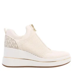 MICHAEL Michael Kors Emmy Wedge Zip Slip On Vanilla Mlti Low-Top-Sneaker