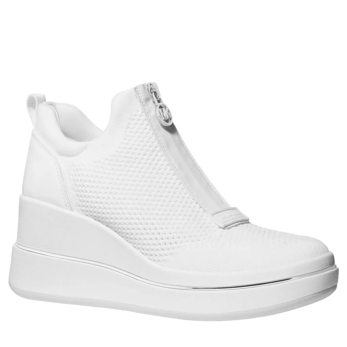 MICHAEL Michael Kors Emmy Wedge Zip Slip On Optic White Low-Top-Sneaker