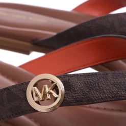 MICHAEL Michael Kors Erin Thong Sandal Brown Flip Flops