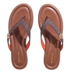 MICHAEL Michael Kors Erin Thong Sandal Brown Flip Flops