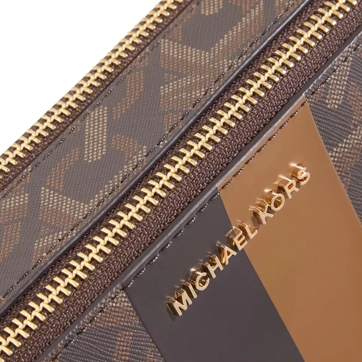 MICHAEL Michael Kors Jet Set Small Double Zip Camra Chain Xbody Brown Luggage Crossbody Bag