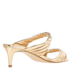 MICHAEL Michael Kors Kiana Mid Sandal Pale Gold Mules