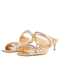 MICHAEL Michael Kors Kiana Mid Sandal Pale Gold Mules