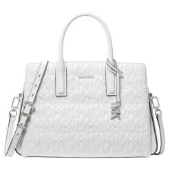 MICHAEL Michael Kors Laila Md Satchel Optic White Satchel