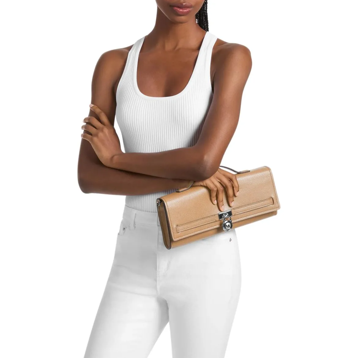 MICHAEL Michael Kors Md Ew Th Clutch Peanut Clutch