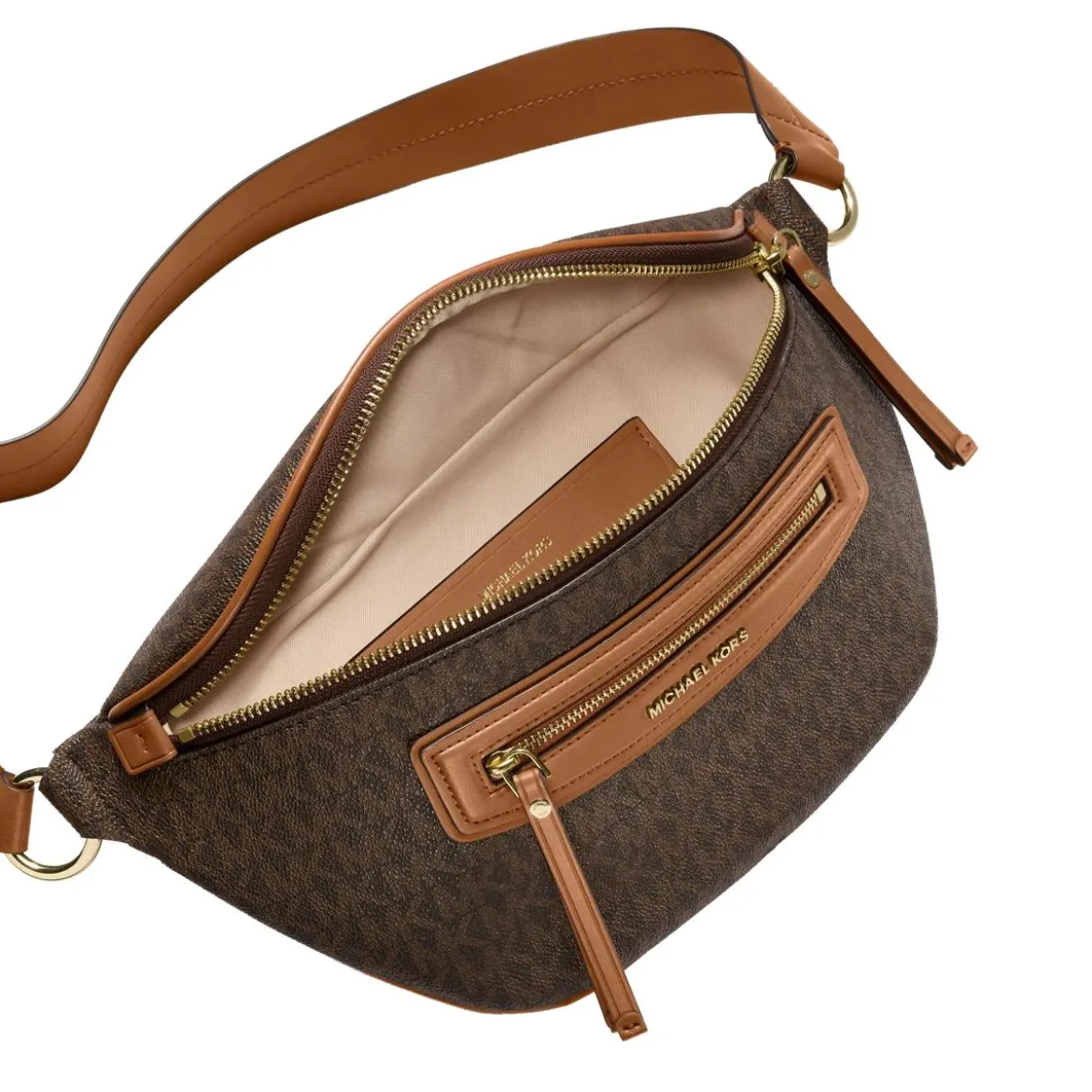 MICHAEL Michael Kors Md Sling Msgr Brn/acorn Crossbody Bag