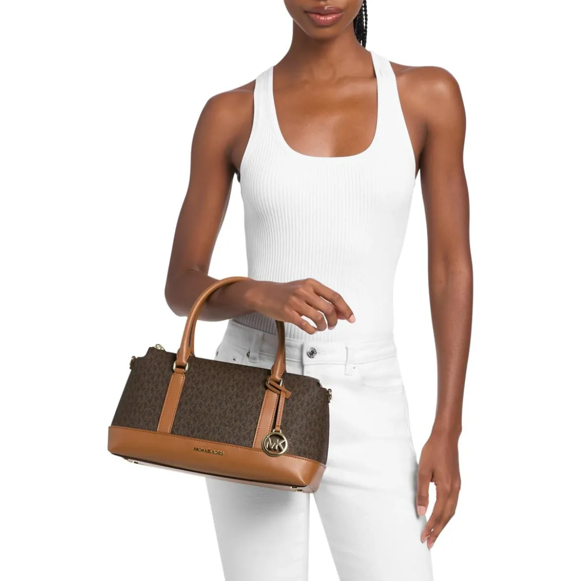 MICHAEL Michael Kors Md Tz Satchel Brn/acorn Satchel