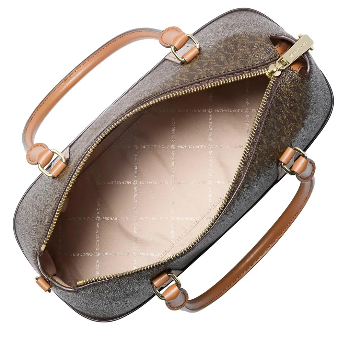 MICHAEL Michael Kors Md Tz Satchel Brn/acorn Satchel