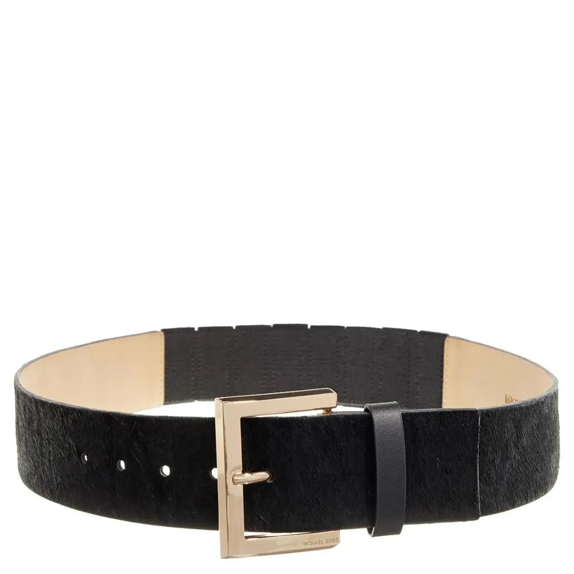 MICHAEL Michael Kors 55Mm Haircalf Belt W Stretch Back Black Taillengürtel