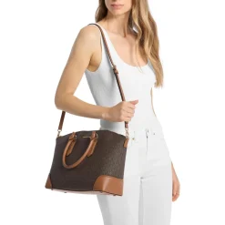 MICHAEL Michael Kors Murphy Lg Ew Dome Satchel Brn/Acorn Satchel