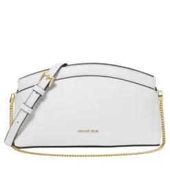 MICHAEL Michael Kors Sm Dome Chn Clutch Xbody Optic White Clutch