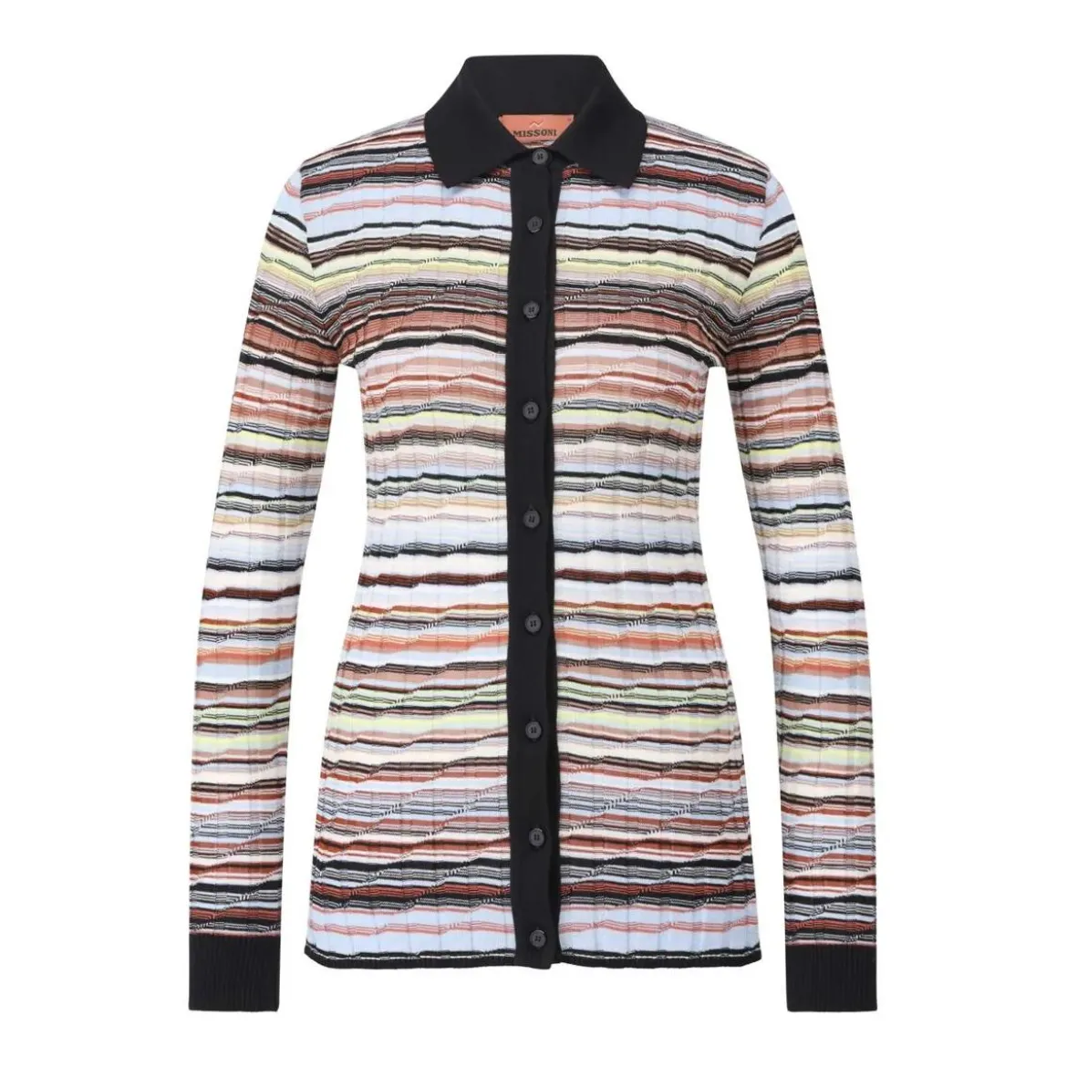 Missoni Gerippte Strickjacke mit Streifen Multicolor Strickjacke