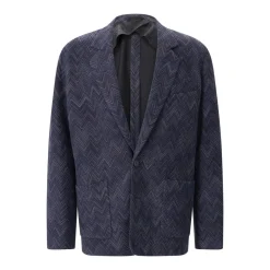Missoni Sakko mit Zickzack-Muster blau Anzugjacke