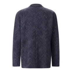 Missoni Sakko mit Zickzack-Muster blau Anzugjacke