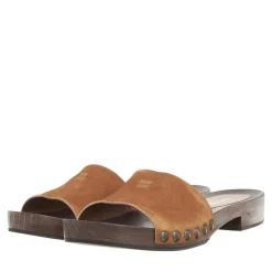 Miu Miu Suede Clog Cannella Slides