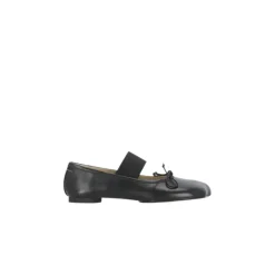 MM6 Maison Margiela Black 6 Leather Ballerinas Black Ballerinas