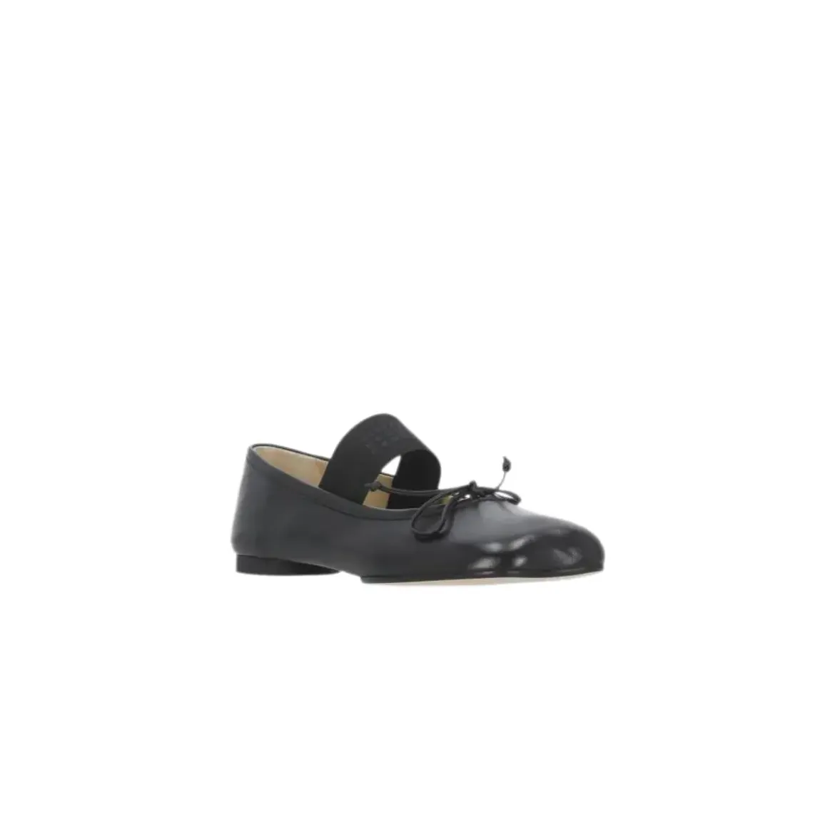 MM6 Maison Margiela Black 6 Leather Ballerinas Black Ballerinas