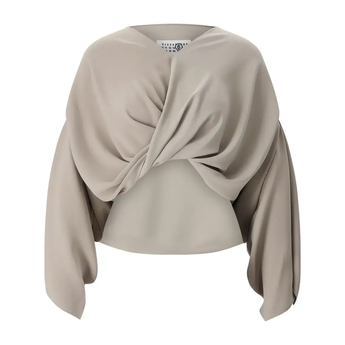 MM6 Maison Margiela Drapiertes Blusenshirt grau Bluse