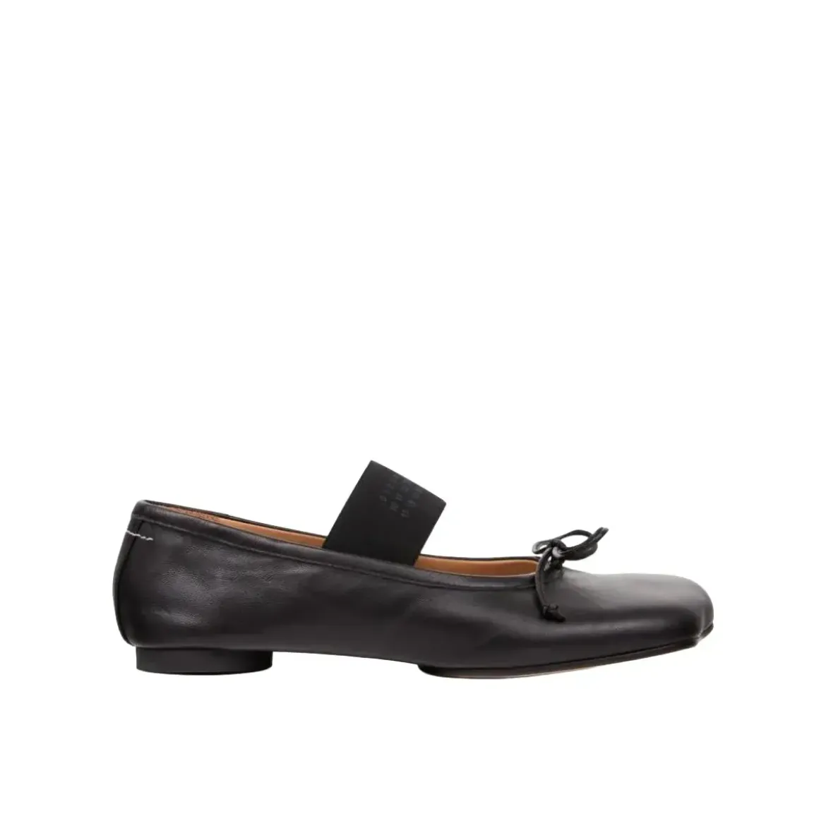 MM6 Maison Margiela Leather Ballerina Black Ballerinas