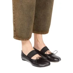 MM6 Maison Margiela Leather Ballerina Black Ballerinas
