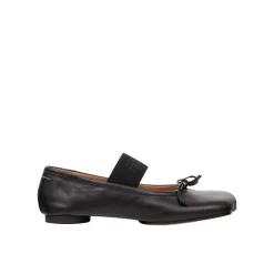 MM6 Maison Margiela Leather Ballerina Black Ballerinas