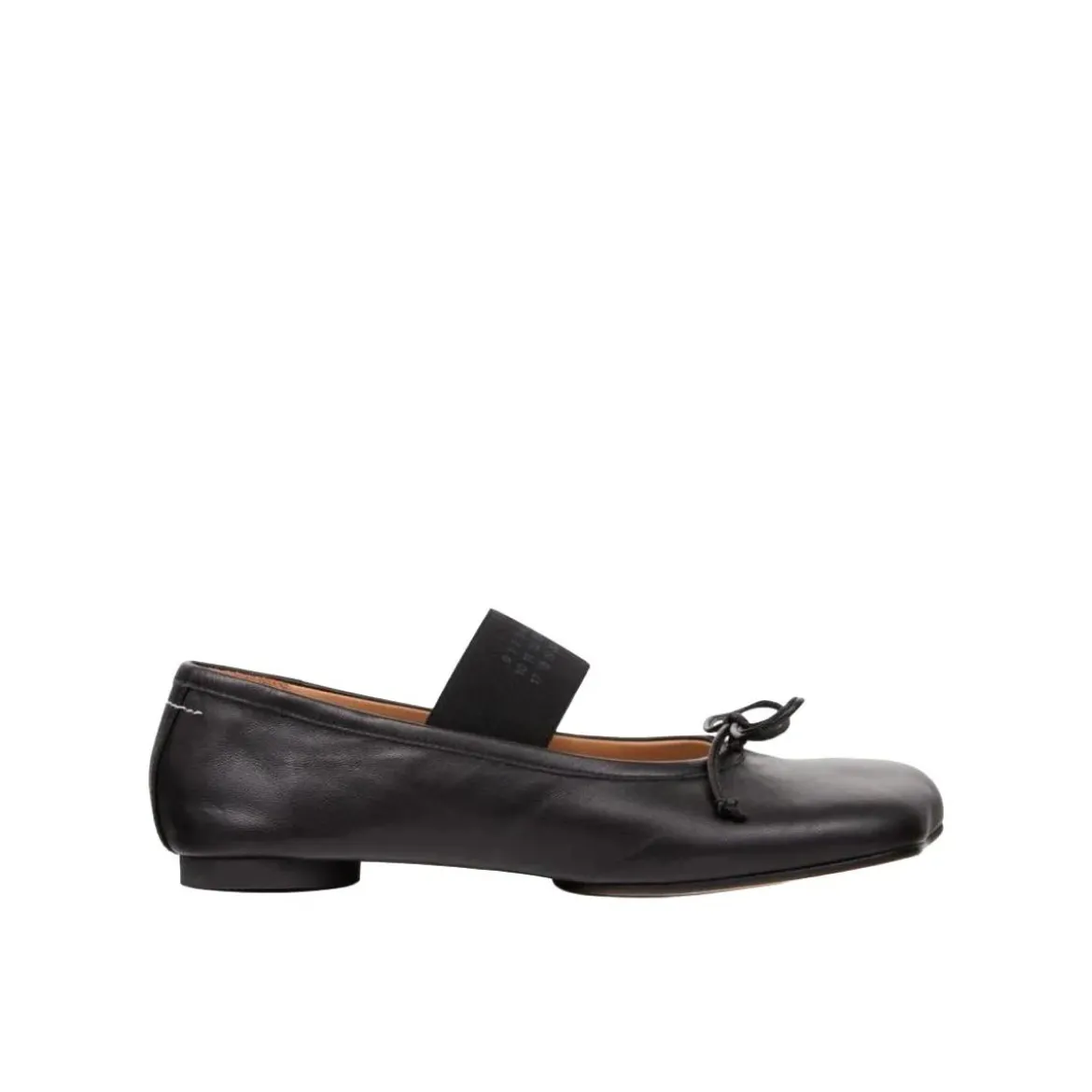 MM6 Maison Margiela Leather Ballerina Black Ballerinas