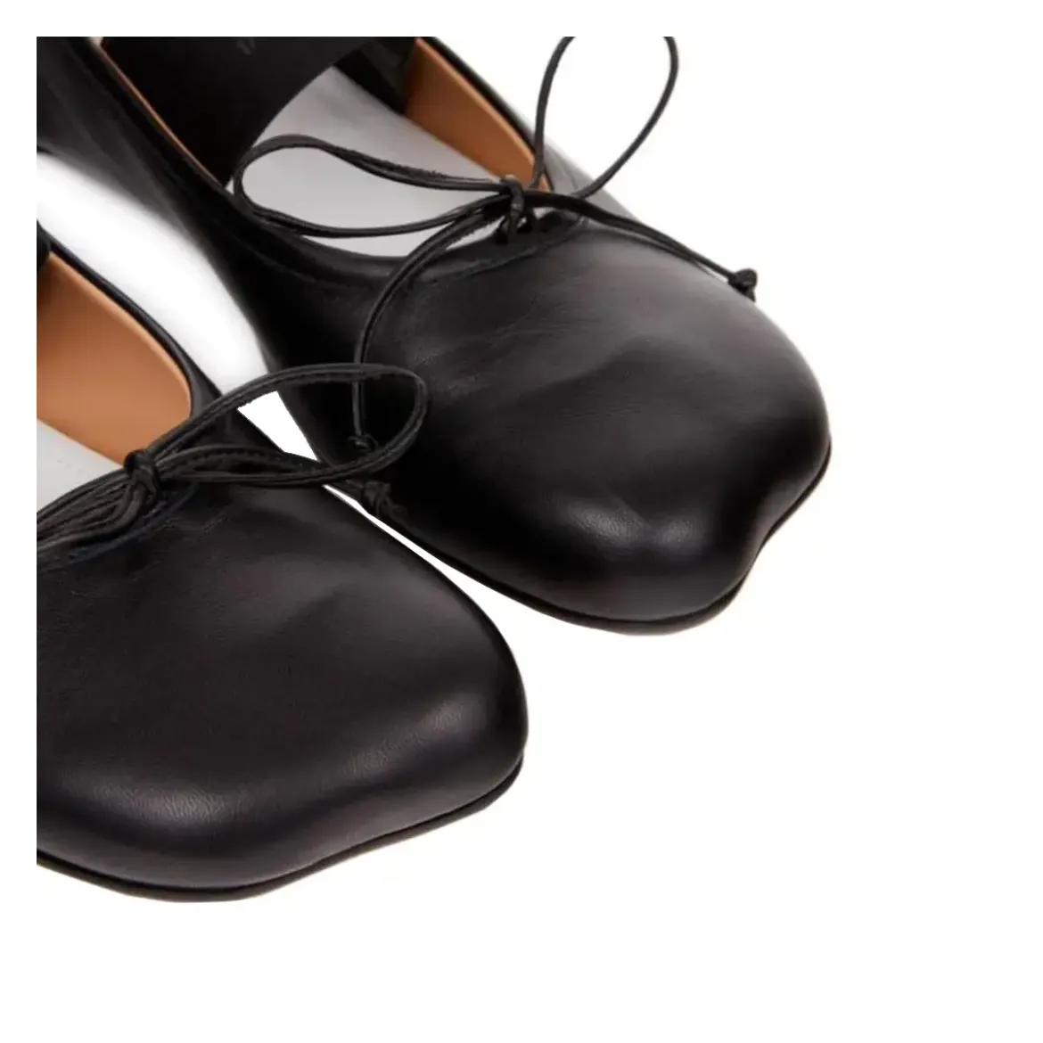 MM6 Maison Margiela Leather Ballerina Black Ballerinas