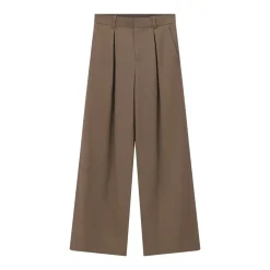 MM6 Maison Margiela Weite Hose mit Bundfalten braun Stoffhose