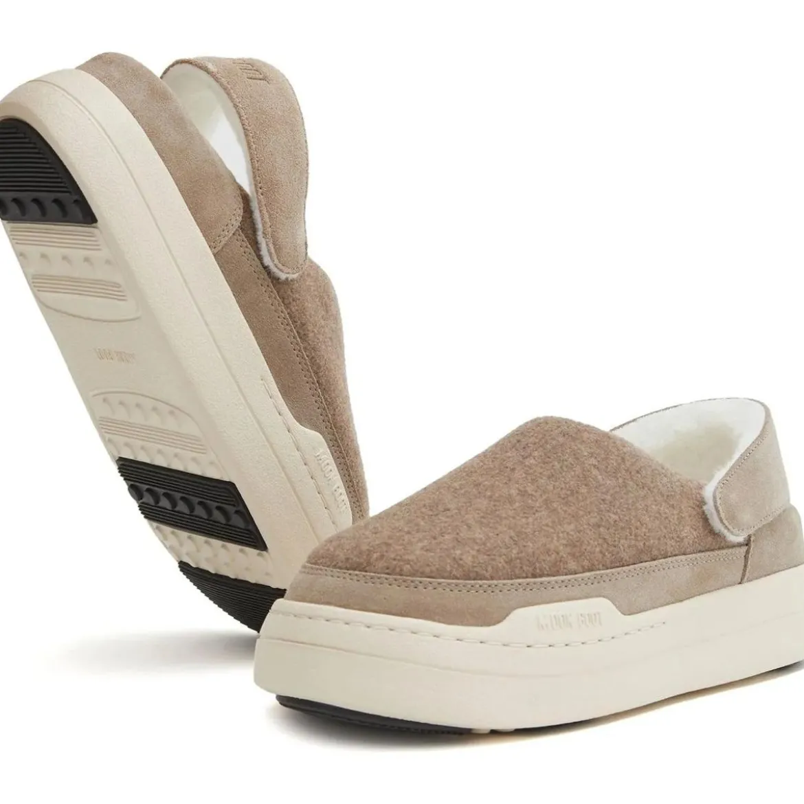 Moonboot Mb Park Felt Clogs beige Mules