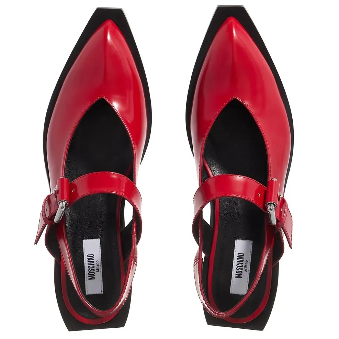 Moschino Big Buckles Rosso Mary Janes
