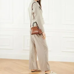 Moschino Braided Cord Cuoio Minitasche