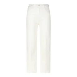 Mother Cropped Straight-Leg Jeans Creme Hose