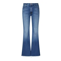 Mother Petite Flared Jeans Lil Doozy Blau Ausgestellte Jeans
