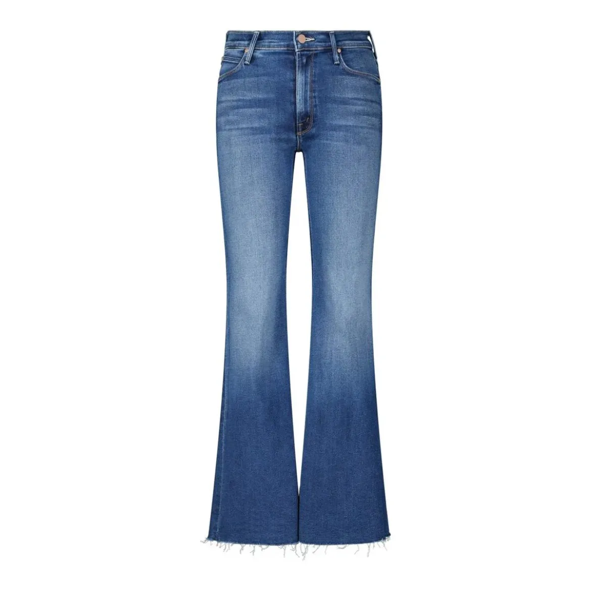 Mother Petite Flared Jeans Lil Doozy Blau Ausgestellte Jeans