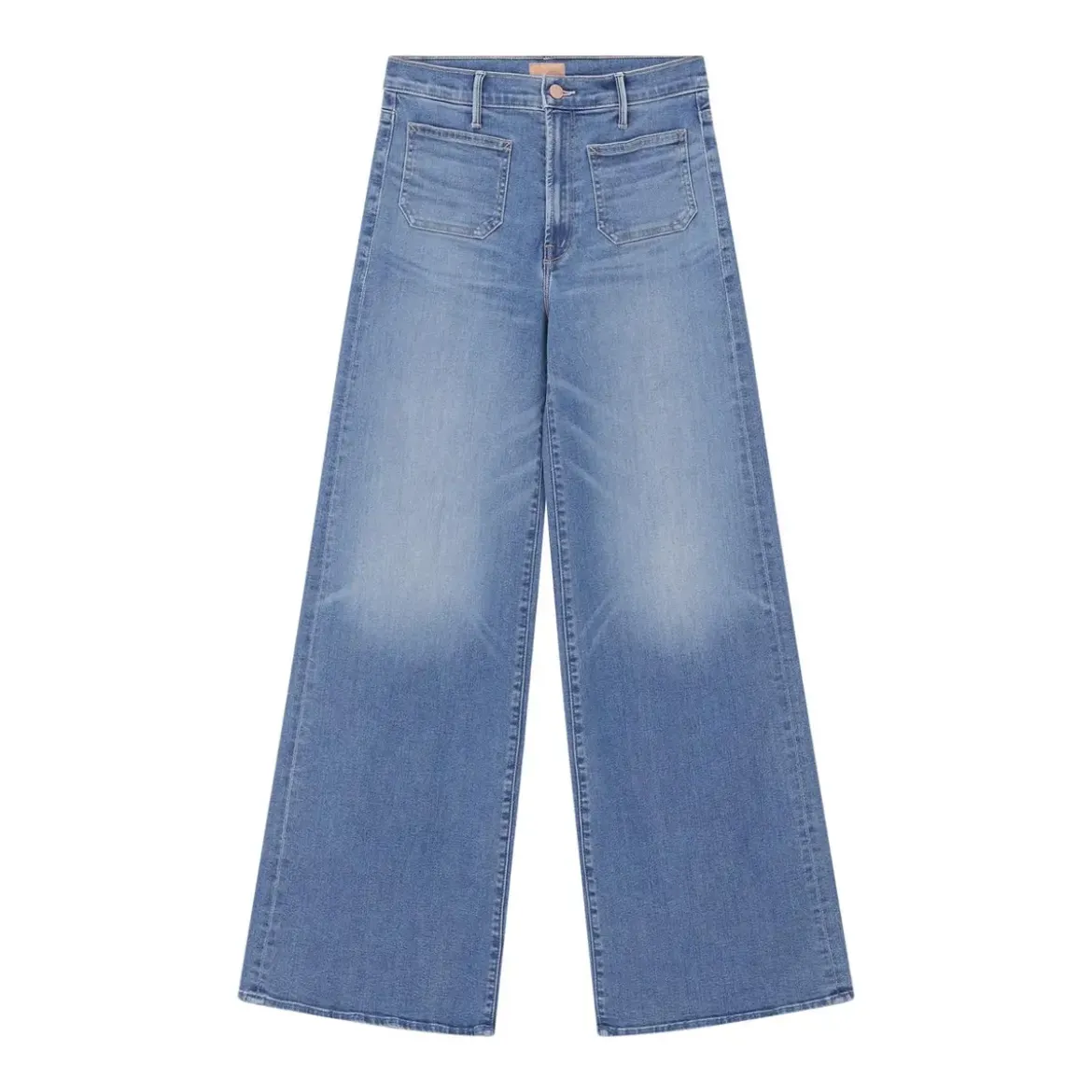 Mother Wide-Leg Denim Jeans With High Waist Grey Wide Leg Jeans