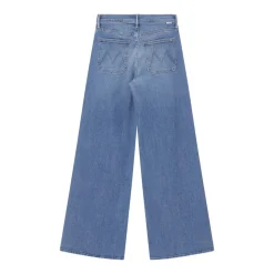 Mother Wide-Leg Denim Jeans With High Waist Grey Wide Leg Jeans