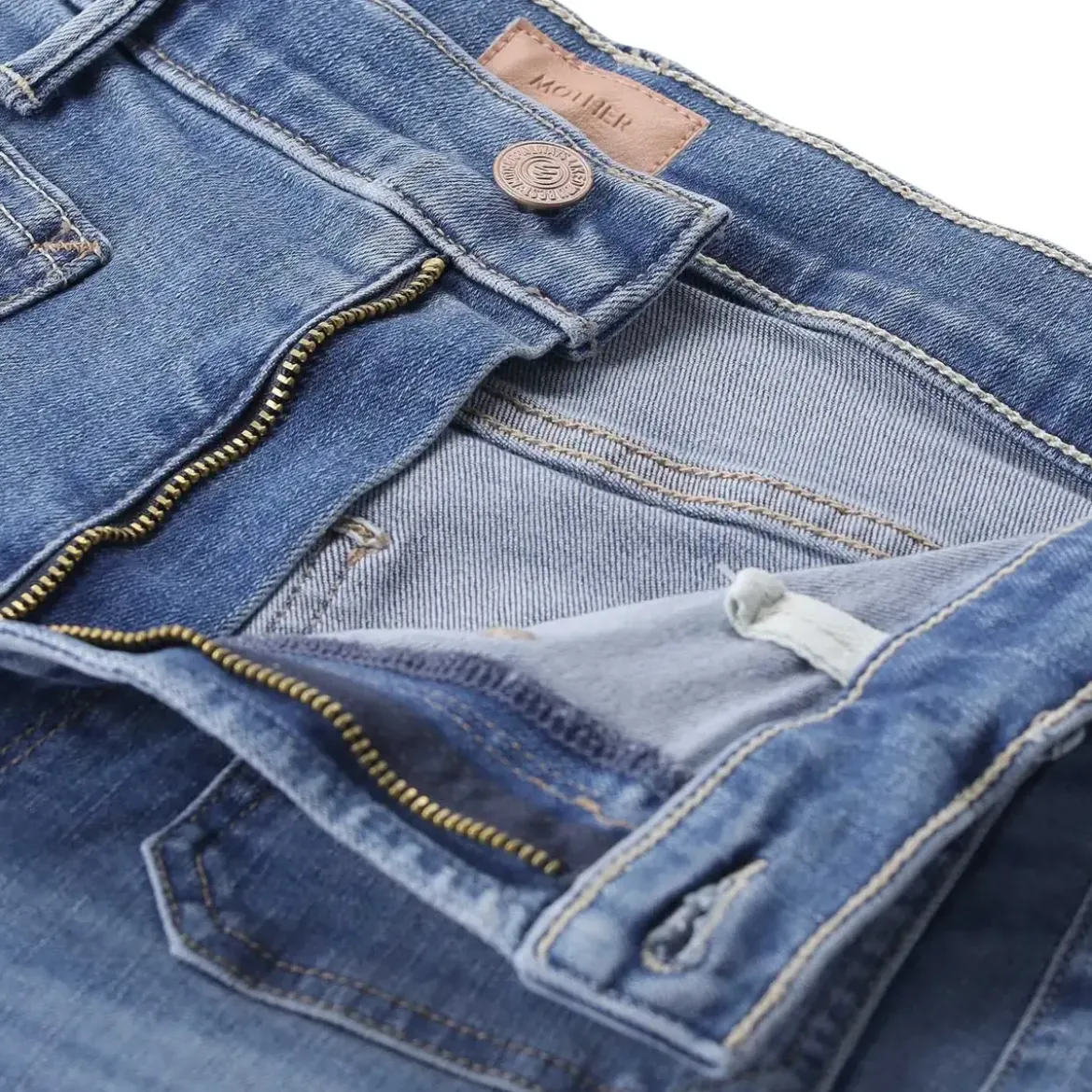 Mother Wide-Leg Denim Jeans With High Waist Grey Wide Leg Jeans