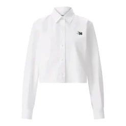 MSGM Cropped Hemdbluse weiß Bluse