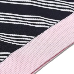 MSGM Gestricktes Poloshirt mit Streifendesign dunkelblau Poloshirt