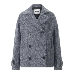 MSGM Jacke aus Alpakawolle blau Übergangsjacke