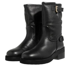 Nubikk Eve Leva Fur Black Grain Biker Boots