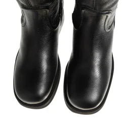 Nubikk Eve Leva Fur Black Grain Biker Boots
